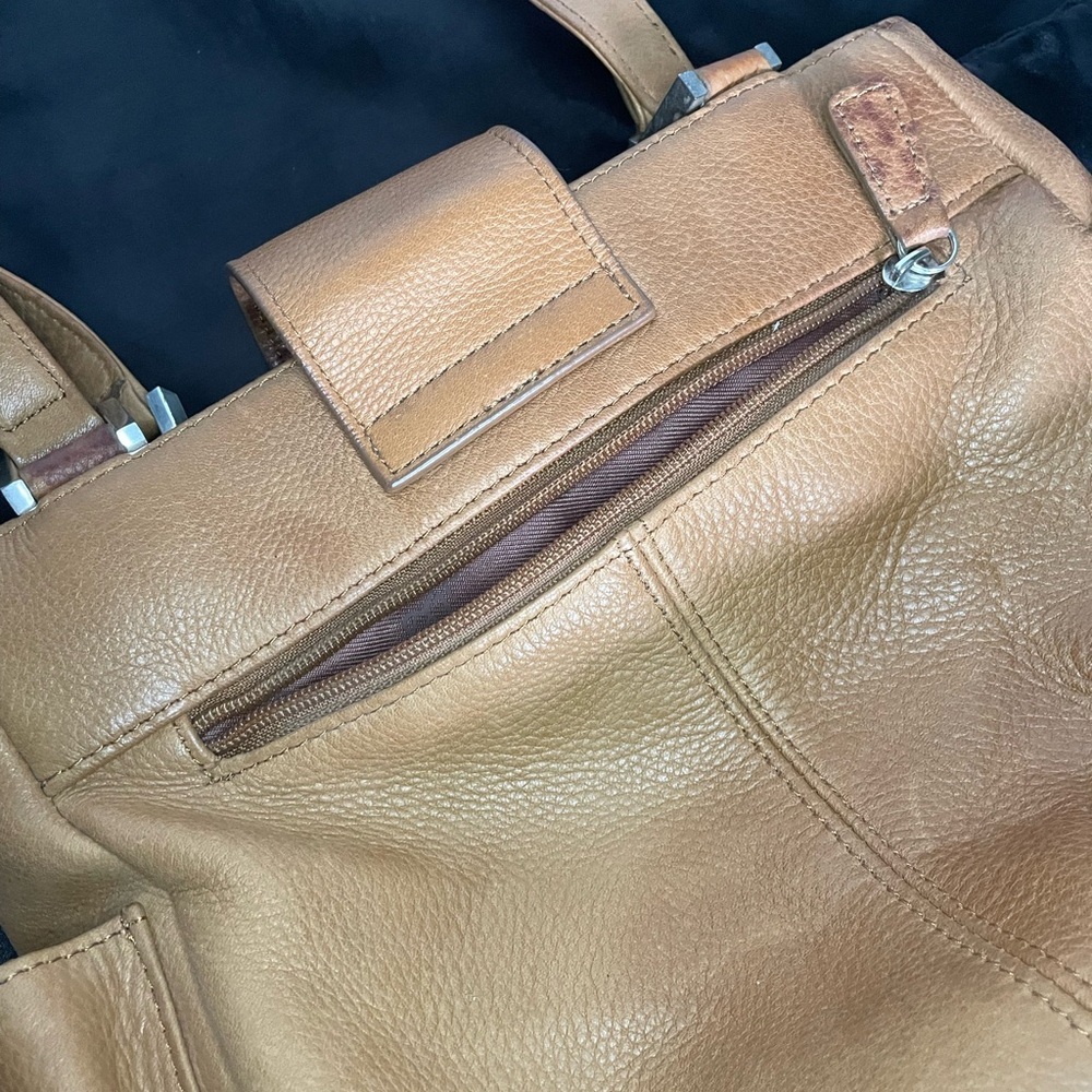 Fossil Leather Shoulder Bag Tan Genuine Real Leather Bag - Picture 4 of 10